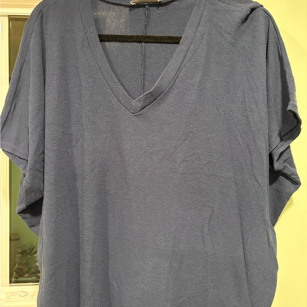 Elegant Navy V-Neck Women's Tee
